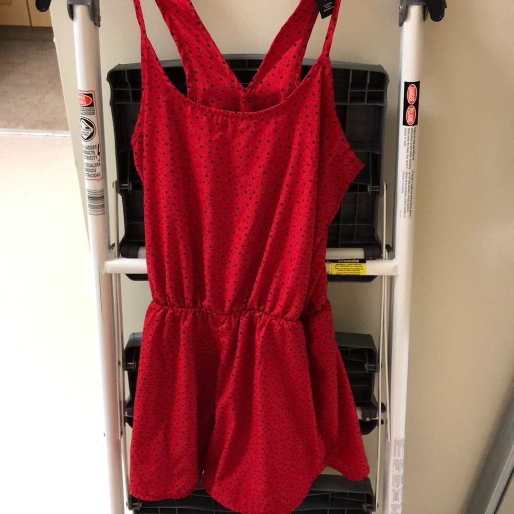 Red and blue romper